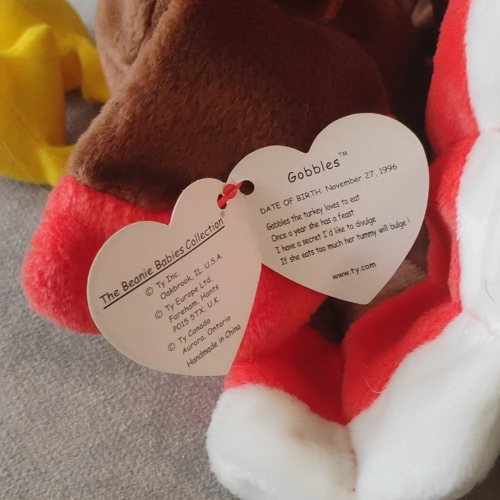 Ty Plush Turkey Toy - Red, Brown, Yellow